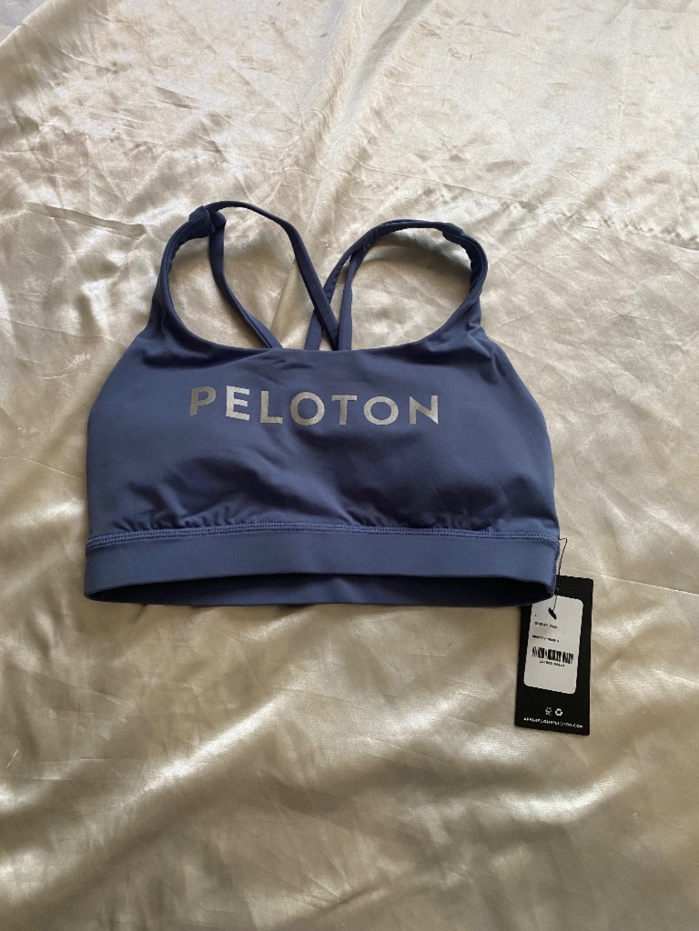 NWT Lululemon x Peloton Energy Bra Blue Size 4 Workout Logo